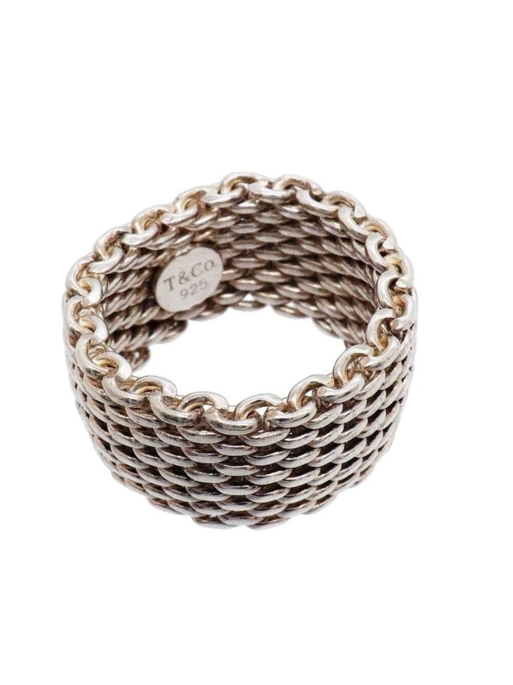 Tiffany & Co Ring Somerset Mesh 925 Sterling Silver